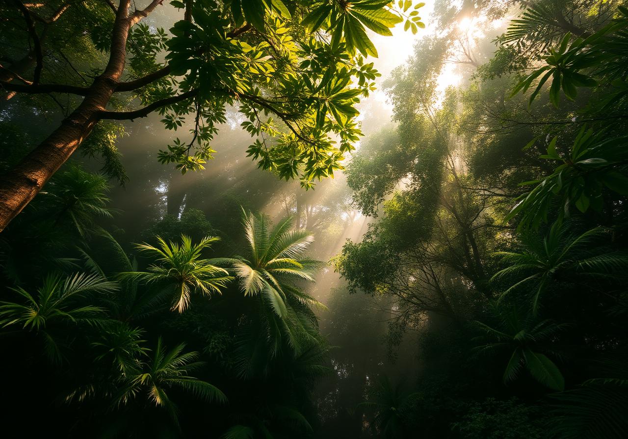 Lush Amazon rainforest canopy